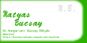matyas bucsay business card
