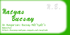 matyas bucsay business card